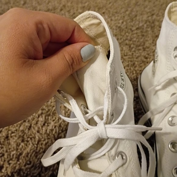 Converse Chuck Taylor All Star Lift Platform high-top sneakers in white canvas w - Picture 5 of 14